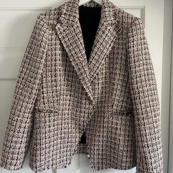 H&M Jackets & Blazers - H&M Pink and Black Tweed Blazer